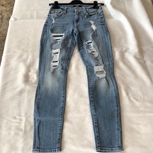 7 for all Mankind Skinny Jeans, Size 24, Medium Blue